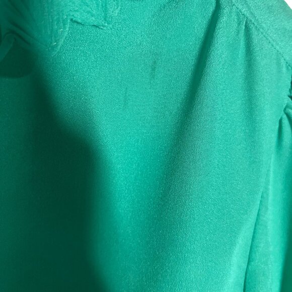 Vintage 80s Green Long Sleeve Bertha Collar Top Medium - Picture 10 of 10